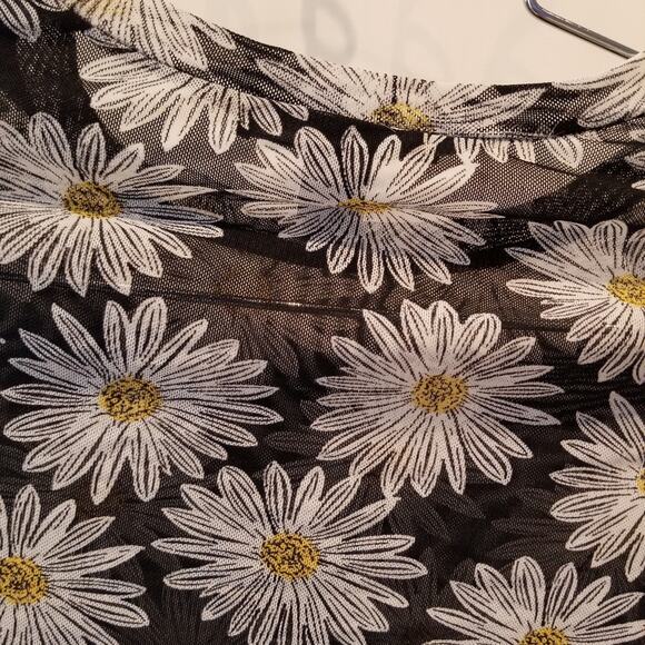 Forever 21 Sheer Floral Stretch Crop Top Size S - Picture 6 of 9